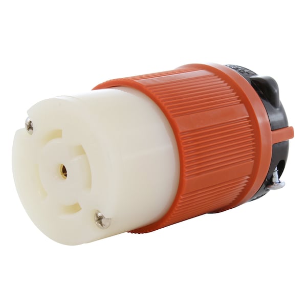 Locking Connector, L22-30R, 30 A, 277/480V AC, Three Phase, Orange